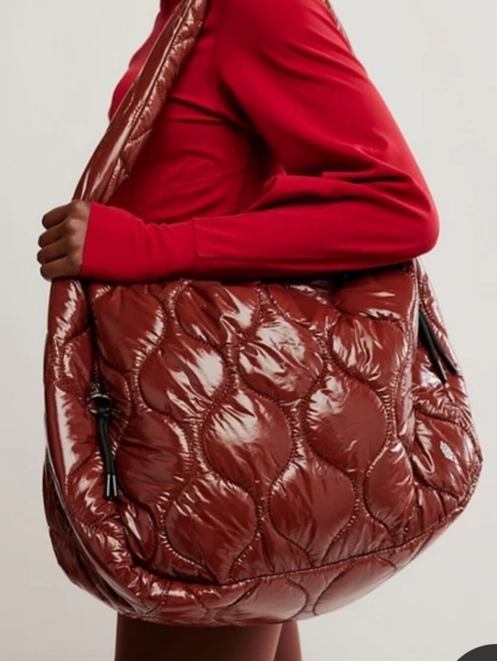 New FP Movement Surplus Shine Carryall Bag Purse Free People Nutshell Brown